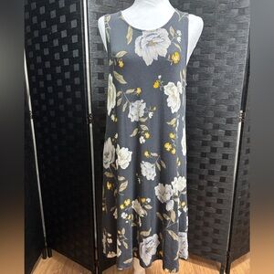 Old Navy A Line SwingTank Dress Womens M‎ Dark Gray Feminine Boho Beachy Cottage